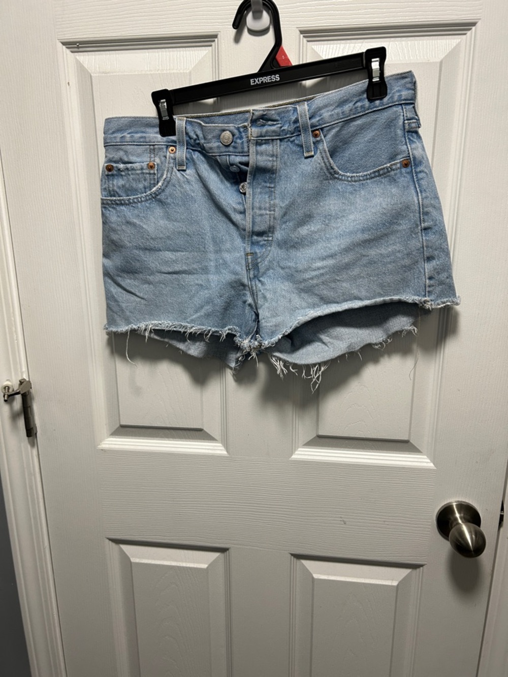 Levis Light Wash Denim Cutoff Shorts